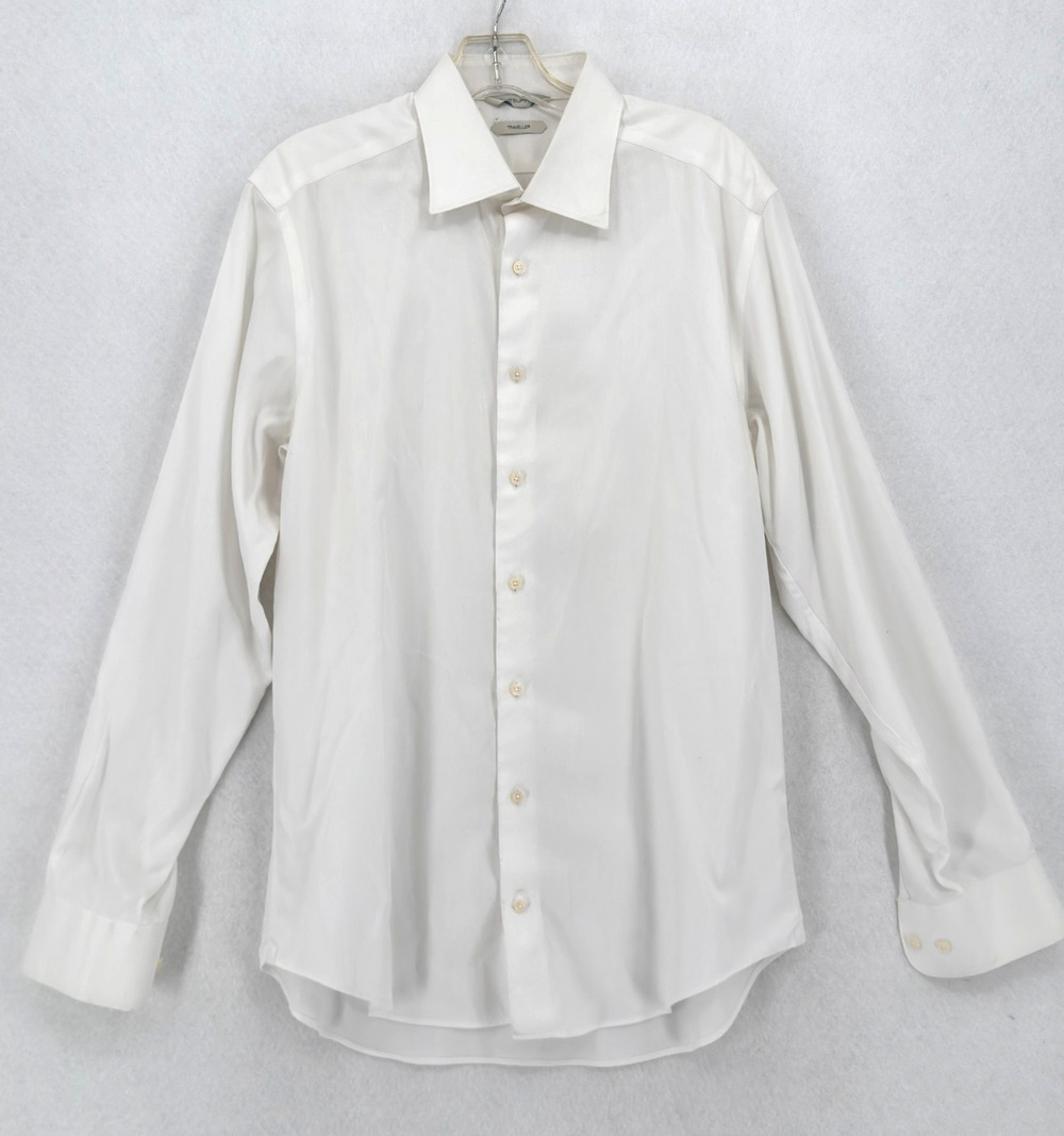 Suitsupply Traveller Mens White Collared Long Sleeve Dress Shirt Sz 42 US 16.5